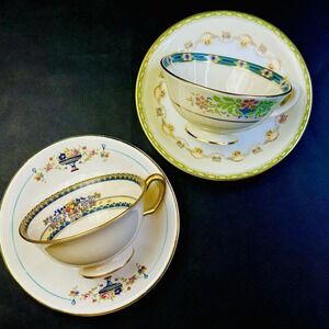 Mismatched Tea Cups & Saucers Set Of 2‎ Vintage China